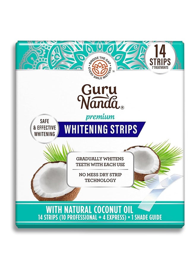 GuruNanda Teeth Whitening Strips - 7-Day Treatment with Non-Slip, Dry Strip Technology - Whitening Designed with Care for a Brighter Smile - Image 1